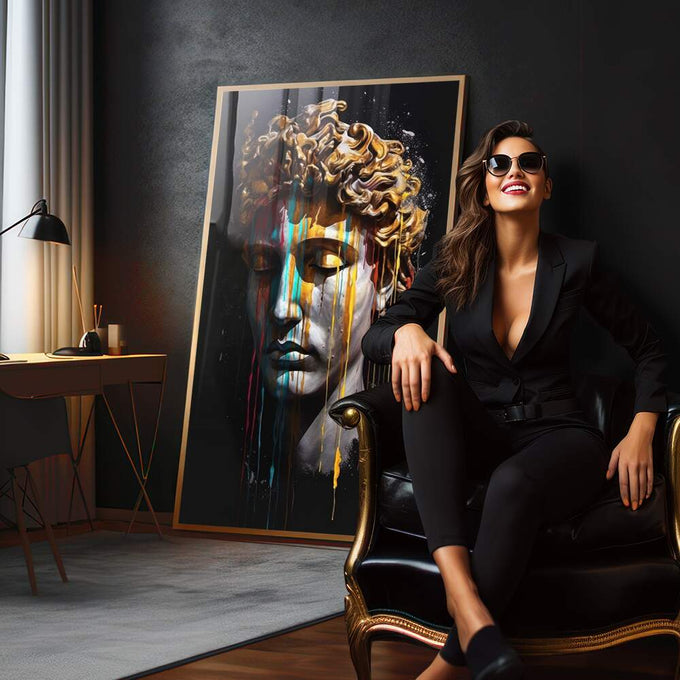Quadro Decorativo Mitologia Grega 03 - Elegância e Sofisticação para sua Parede - quadros decorativos para sala 1 Tela Vertical, 3 Telas - em quarto contemporaneo
