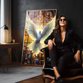 Quadro Decorativo Pomba Sagrada - Arte Elegante para Sua Decoração - quadros decorativos para sala 1 Tela Vertical, 3 Telas - em quarto contemporaneo