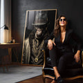 Quadro Decorativo Macaco Gangster - Arte Moderna e Sofisticada para Ambientes Ousados - quadros decorativos para sala 1 Tela Vertical, 3 Telas - em quarto contemporaneo