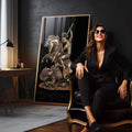 Quadro Decorativo São Jorge - Arte em Canvas Premium para sua Decoração - quadros decorativos para sala 1 Tela Vertical, 3 Telas - em quarto contemporaneo