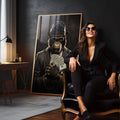 Quadro Decorativo Macaco Gangster - Estilo Urbano para sua Decoração - quadros decorativos para sala 1 Tela Vertical, 3 Telas - em quarto contemporaneo