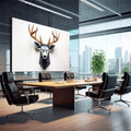 Quadro Decorativo 3D Animais - Cervo Elegante para Decoração Sofisticada - quadros decorativos para sala 1 Tela, 1 Tela Horizontal - em quarto contemporaneo