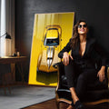 Quadro Decorativo Carro Corvette - Arte Moderno para Transformar Seu Ambiente - quadros decorativos para sala 1 Tela Vertical, 3 Telas - em quarto contemporaneo