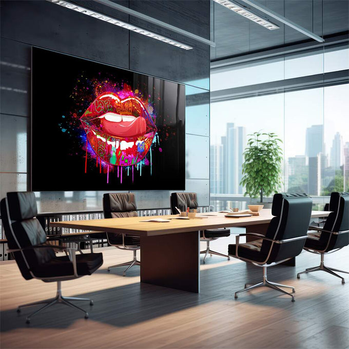 Quadro Decorativo Mouth Art - Elegância e Modernidade para Sua Parede - quadros decorativos para sala 1 Tela, 1 Tela Horizontal - em living room premium