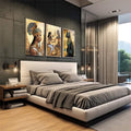 Quadro Decorativo Mitologia Egípcia - Arte e Elegância para Sua Parede - quadros decorativos para sala 1 Tela Vertical, 3 Telas - em quarto contemporaneo