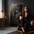 Quadro Decorativo Macaco Gangster 08 - Arte Premium para sua Casa - quadros decorativos para sala 1 Tela Vertical, 3 Telas - em quarto contemporaneo
