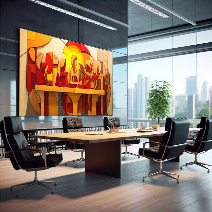 Quadro Decorativo Santa Ceia 2 - Elegância e Sofisticação para Sua Parede - quadros decorativos para sala 1 Tela, 1 Tela Horizontal - em quarto contemporaneo