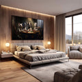 Quadro Decorativo Cachorros Jogando Poker  Arte Divertida e Elegante para Sua Decoração - quadros decorativos 1 Tela, 1 Tela Horizontal - em escritorio elegante