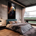 Quadro Decorativo Águia Abstrata Colorida - Arte Vibrante para Sua Decoração - quadros decorativos 1 Tela Vertical, 3 Telas - em escritorio elegante