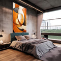 Quadro Decorativo Boho Arte Geométrica em Tons Quentes - quadros decorativos 1 Tela Vertical, 3 Telas - em escritorio elegante