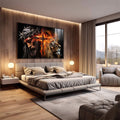 Quadro Decorativo Família de Judá: Cruz em Chamas - Arte com Significado e Estilo - quadros decorativos 1 Tela, 1 Tela Horizontal - em escritorio elegante