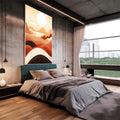 Quadro Decorativo Minimalista e Contemplativo - Serenidade nas Montanhas - quadros decorativos 1 Tela Vertical, 3 Telas - em escritorio elegante