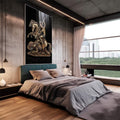 Quadro Decorativo São Jorge - Arte em Canvas Premium para sua Decoração - quadros decorativos 1 Tela Vertical, 3 Telas - em escritorio elegante
