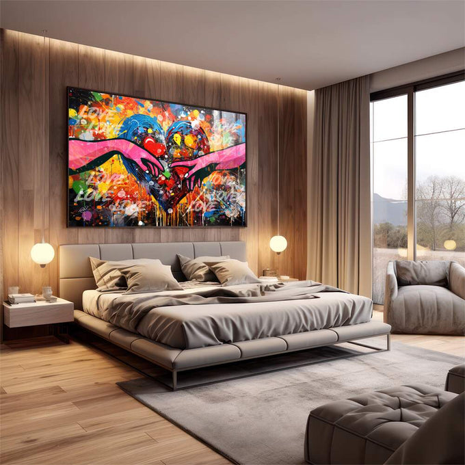 Quadro Decorativo Contemporâneo \'Criação de Adão Urban\' - Arte para Sua Decoração Sofisticada - quadros decorativos 1 Tela, 1 Tela Horizontal - em sala moderna