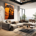 Quadro Decorativo Afro Força e Tradição - quadros decorativos 1 Tela Vertical, 3 Telas - em escritorio elegante