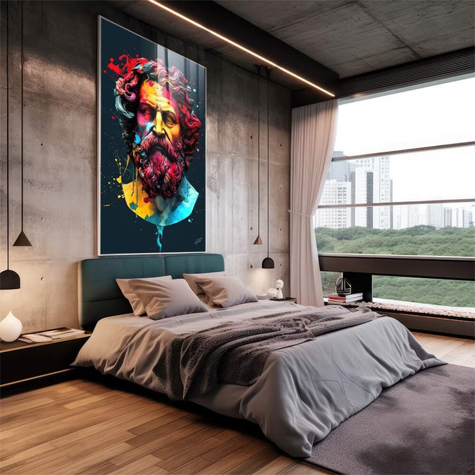 Quadro Decorativo Mitologia Grega - Arte Elegante para Transformar Seu Espaço - quadros decorativos 1 Tela Vertical, 3 Telas - em escritorio elegante