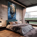 Quadro Decorativo Leão em Movimento: Arte Vibrante para sua Casa - quadros decorativos 1 Tela Vertical, 3 Telas - em escritorio elegante