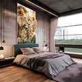 Quadro Decorativo Elegante com Família de Leão - 4 Filhotes em Canvas Premium - quadros decorativos 1 Tela Vertical, 3 Telas - em escritorio elegante