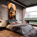 Quadro Decorativo Santo Antônio Geométrico - Sofisticação e Estilo para Seu Ambiente - quadros decorativos 1 Tela Vertical, 3 Telas - em escritorio elegante