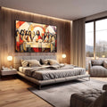 Quadro Decorativo Santa Ceia 3 - Arte em Canvas para Ambientes Sofisticados - quadros decorativos 1 Tela, 1 Tela Horizontal - em escritorio elegante
