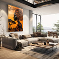 Quadro Decorativo Afro Contemporâneo Beleza e Raízes - quadros decorativos 1 Tela Vertical, 3 Telas - em escritorio elegante