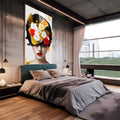 Quadro Decorativo Flower Head - Elegância e Natureza para sua Casa - quadros decorativos 1 Tela Vertical, 3 Telas - em escritorio elegante