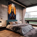 Quadro Decorativo Abstrato Nossa Senhora da Aparecida - Arte Sofisticada para sua Decoração - quadros decorativos 1 Tela Vertical, 3 Telas - em escritorio elegante