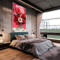 Quadro Decorativo Mulher com Flores - quadros decorativos 1 Tela Vertical, 3 Telas - em escritorio elegante
