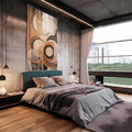 Quadro Decorativo Abstrato Rústico - Elegância e Estilo para Sua Parede - quadros decorativos 1 Tela Vertical, 3 Telas - em sala moderna