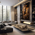 Quadro Decorativo Família de Leão com 3 Filhotes - quadros decorativos para sala 1 Tela Vertical, 3 Telas - em living room premium