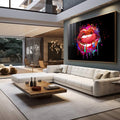 Quadro Decorativo Mouth Art - Elegância e Modernidade para Sua Parede - quadros decorativos para sala 1 Tela, 1 Tela Horizontal - em quarto contemporaneo