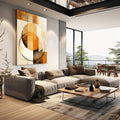 Quadro Decorativo Geométrico Moderno Círculos em Harmonia - quadros decorativos 1 Tela Vertical, 3 Telas - em escritorio elegante