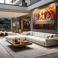 Quadro Decorativo Santa Ceia - Arte e Sofisticação para o Seu Lar - quadros decorativos para sala 1 Tela, 1 Tela Horizontal - em living room premium