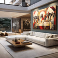 Quadro Decorativo Santa Ceia 3 - Arte em Canvas para Ambientes Sofisticados - quadros decorativos para sala 1 Tela, 1 Tela Horizontal - em living room premium