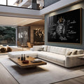 Quadro Decorativo Leão - O Senhor é Meu Pastor em Canvas Premium - quadros decorativos para sala 1 Tela, 1 Tela Horizontal - em living room premium