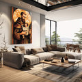 Quadro Decorativo Santo Antônio Geométrico - Sofisticação e Estilo para Seu Ambiente - quadros decorativos para sala 1 Tela Vertical, 3 Telas - em living room premium