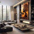Quadro Decorativo Afro Contemporâneo Beleza e Raízes - quadros decorativos para sala 1 Tela Vertical, 3 Telas - em living room premium