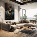 Quadro Decorativo Moderno e Estiloso Gorila Boss - quadros decorativos para sala 1 Tela Vertical, 3 Telas - em living room premium