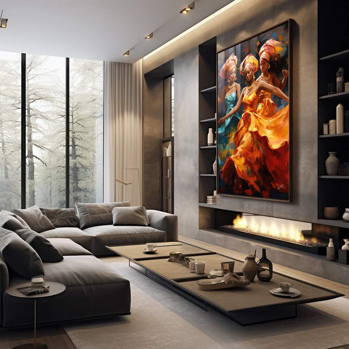 Quadro Decorativo Consciência Negra 07 - Estilo e Sofisticação para sua Decoração - quadros decorativos para sala 1 Tela Vertical, 3 Telas - em living room premium