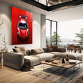 Quadro Decorativo Carro Ferrari F8 - Elegância e Estilo para sua Casa - quadros decorativos para sala 1 Tela Vertical, 3 Telas - em living room premium