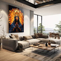 Quadro Decorativo Abstrato Nossa Senhora da Aparecida - Arte Sofisticada para sua Decoração - quadros decorativos para sala 1 Tela Vertical, 3 Telas - em living room premium