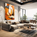 Quadro Decorativo Boho Arte Geométrica em Tons Quentes - quadros decorativos para sala 1 Tela Vertical, 3 Telas - em living room premium