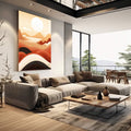 Quadro Decorativo Minimalista e Contemplativo - Serenidade nas Montanhas - quadros decorativos para sala 1 Tela Vertical, 3 Telas - em living room premium
