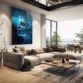 Quadro Decorativo Girl Water - Elegância e Sofisticação para sua Decoração - quadros decorativos para sala 1 Tela Vertical, 3 Telas - em living room premium
