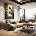 Quadro Decorativo Nossa Senhora de Fátima - quadros decorativos para sala 1 Tela Vertical, 3 Telas - em living room premium