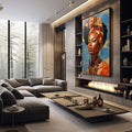 Quadro Decorativo Consciência Negra 01 - Arte Vibrante em Canvas Premium - quadros decorativos para sala 1 Tela Vertical, 3 Telas - em living room premium