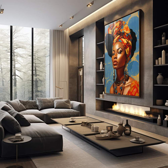 Quadro Decorativo Consciência Negra 01 - Arte Vibrante em Canvas Premium - quadros decorativos para sala 1 Tela Vertical, 3 Telas - em living room premium