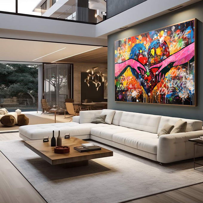 Quadro Decorativo Contemporâneo \'Criação de Adão Urban\' - Arte para Sua Decoração Sofisticada - quadros decorativos para sala 1 Tela, 1 Tela Horizontal - em quarto contemporaneo