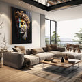 Quadro Decorativo Mitologia Grega 03 - Elegância e Sofisticação para sua Parede - quadros decorativos para sala 1 Tela Vertical, 3 Telas - em living room premium