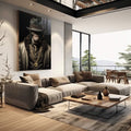 Quadro Decorativo Macaco Gangster - Arte Moderna e Sofisticada para Ambientes Ousados - quadros decorativos para sala 1 Tela Vertical, 3 Telas - em living room premium
